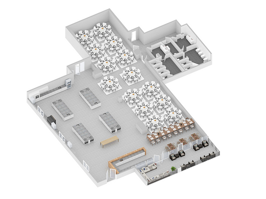 3S Grundriss von der Scheck-in Kochfabrik